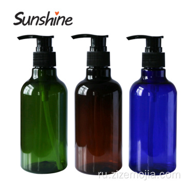 Пластиковая бутылка для шампуня янтарного цвета Использование с помпой